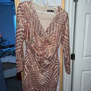 Boohoo Sparkle Dress Long Sleeve , Brand New
